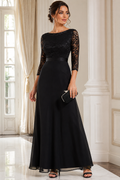 Rochie de seară damă neagră din dantelă