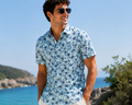 Cămașă bărbați Slim Fit Stretch Poplin , mânecă scurtă