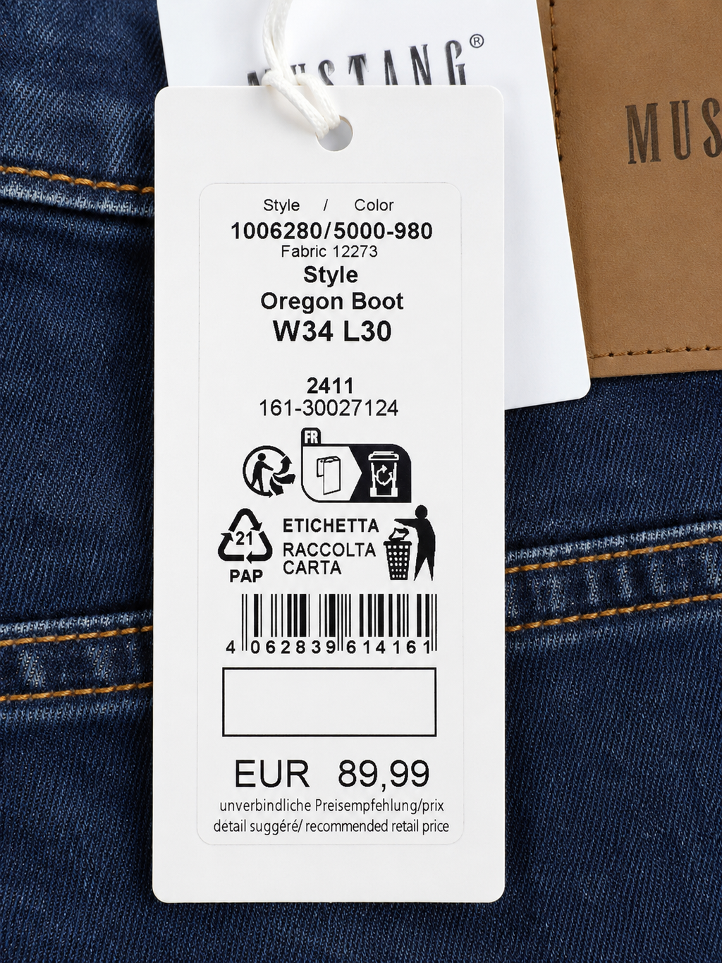 MUSTANG Oregon Boot Slim Low Boot Jeans bărbați – Albastru Închis – 1006280/5000-980