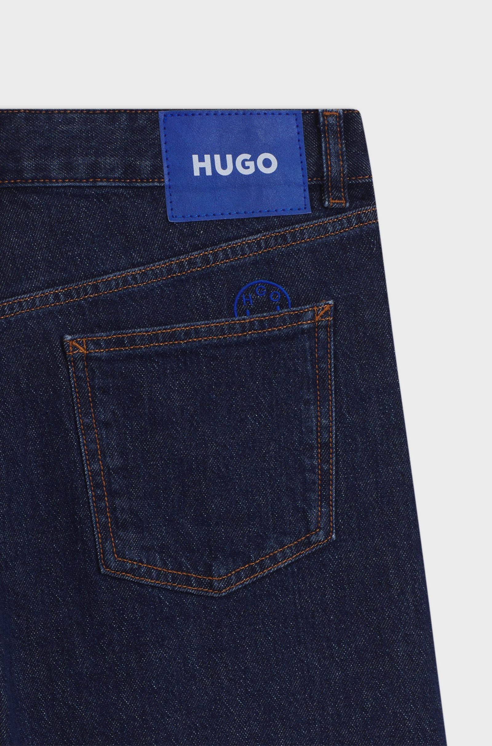 HUGO Blugi Damă Elyah_B Straight Fit Dark Blue Originali