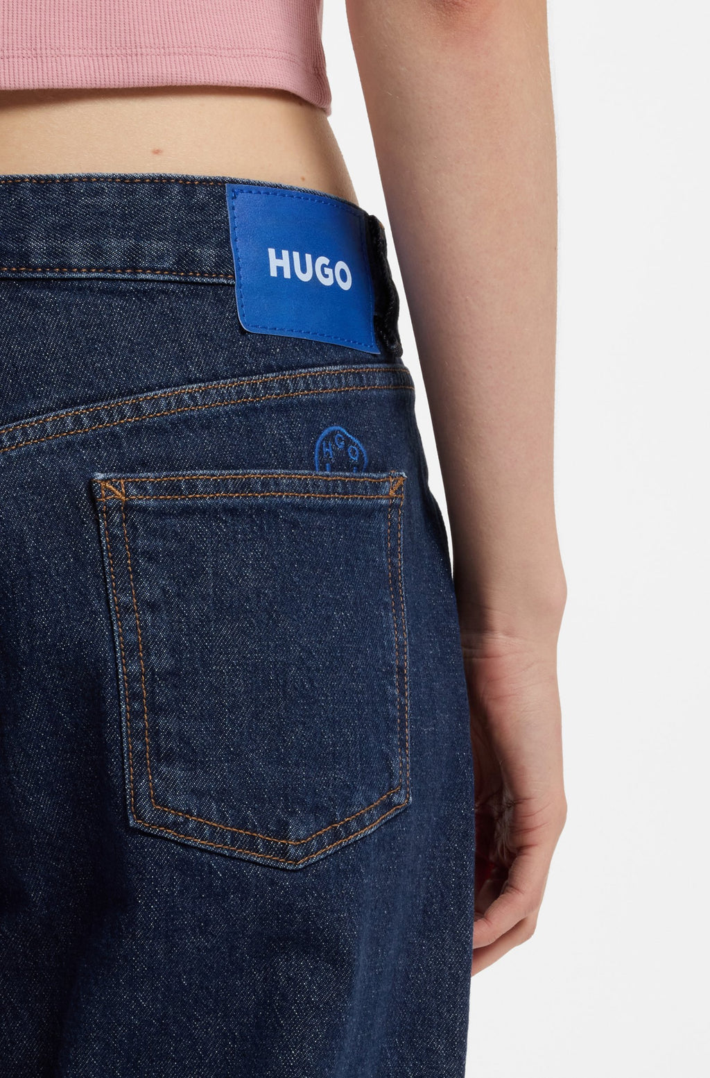 HUGO Blugi Damă Elyah_B Straight Fit Dark Blue Originali