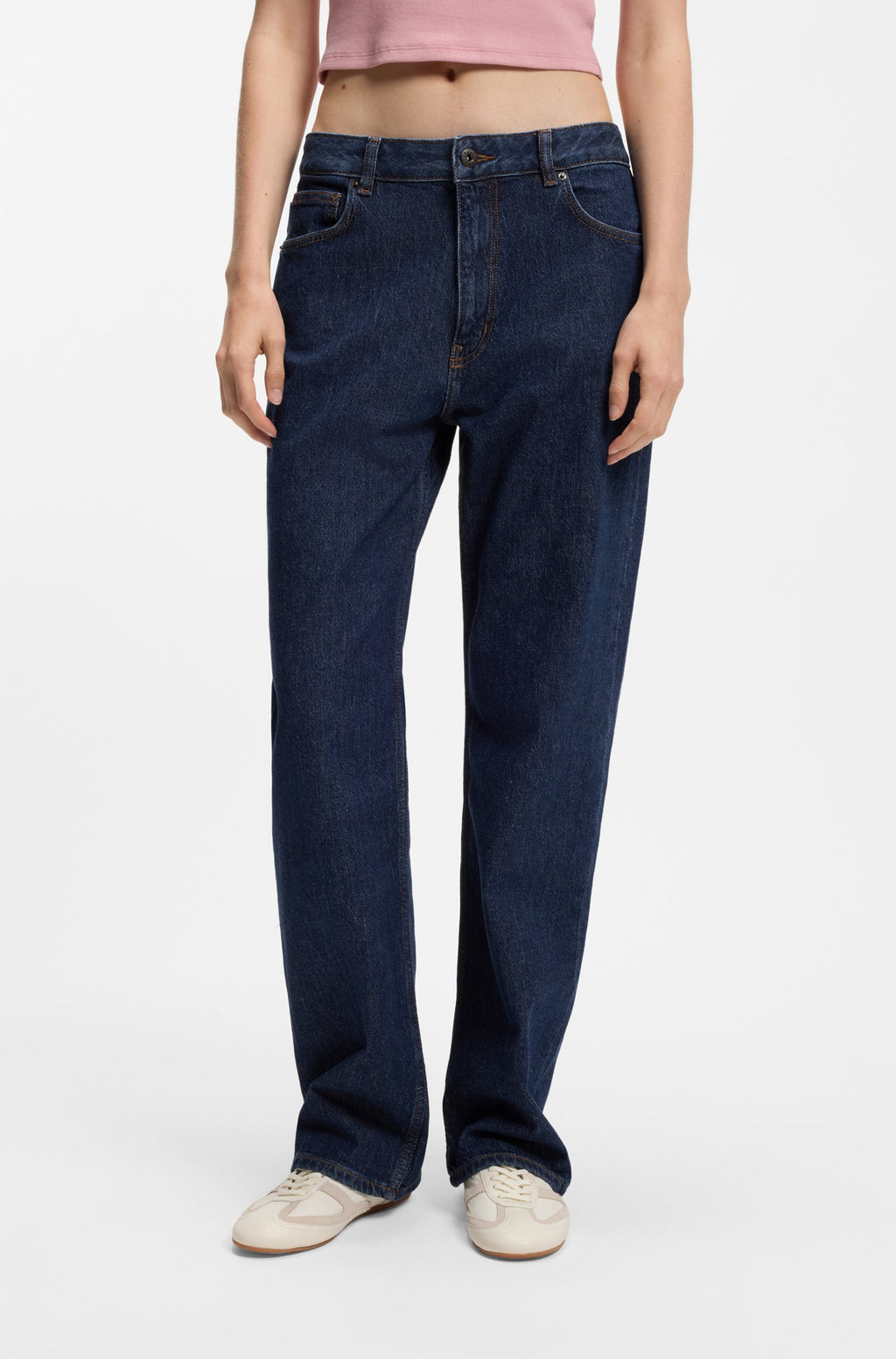 HUGO Blugi Damă Elyah_B Straight Fit Dark Blue Originali