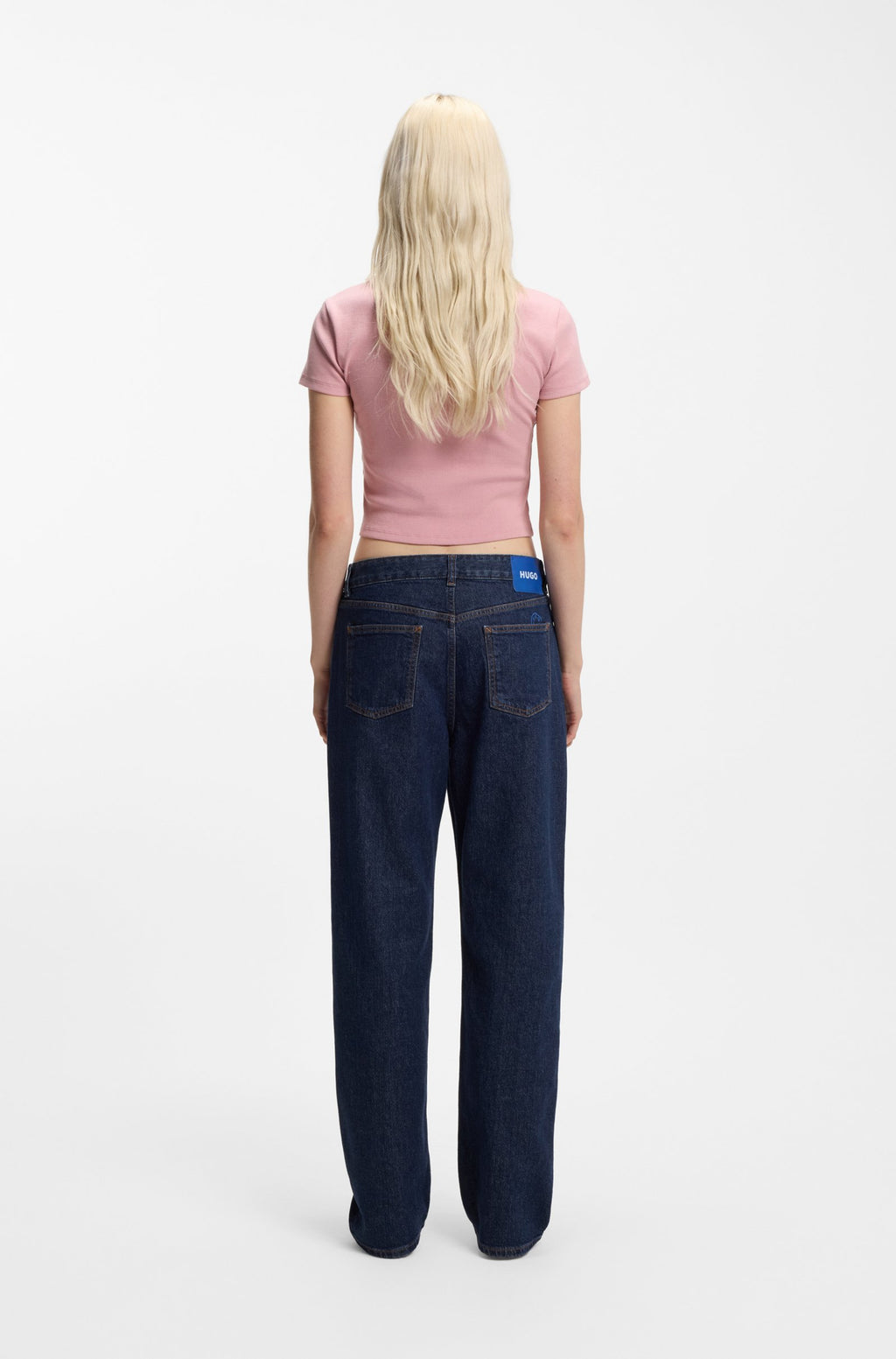 HUGO Blugi Damă Elyah_B Straight Fit Dark Blue Originali