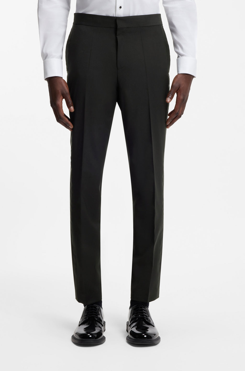 Pantaloni HUGO Hesten224E1X 50476482 negri - față
