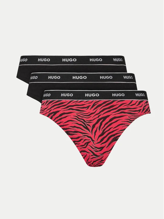 Set 3 tanga damă HUGO Triplet Thong Design, bumbac – imagine produs 8