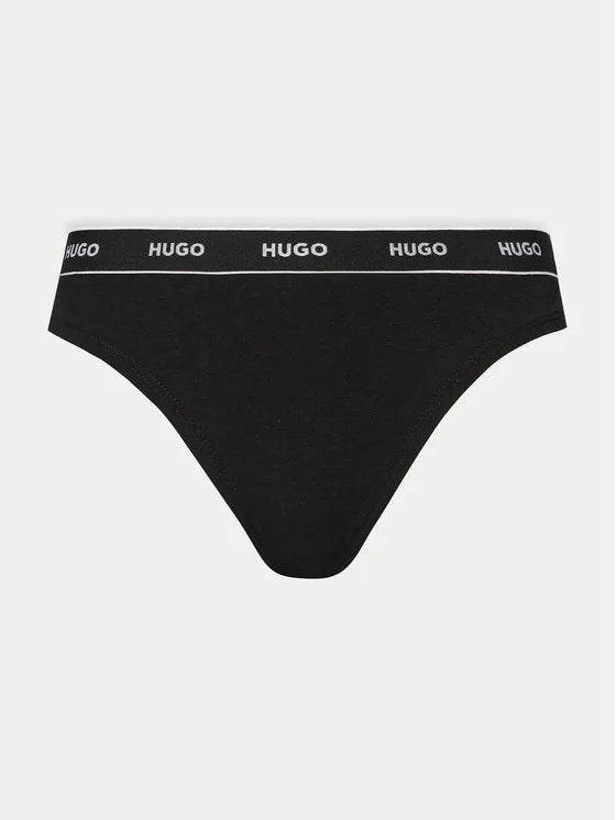 Set 3 tanga damă HUGO Triplet Thong Design, bumbac – imagine produs 2
