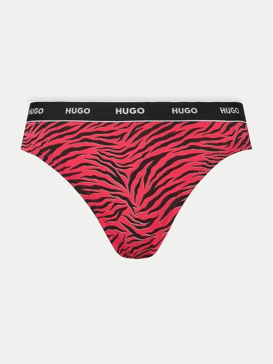 Set 3 tanga damă HUGO Triplet Thong Design, bumbac – imagine produs 3