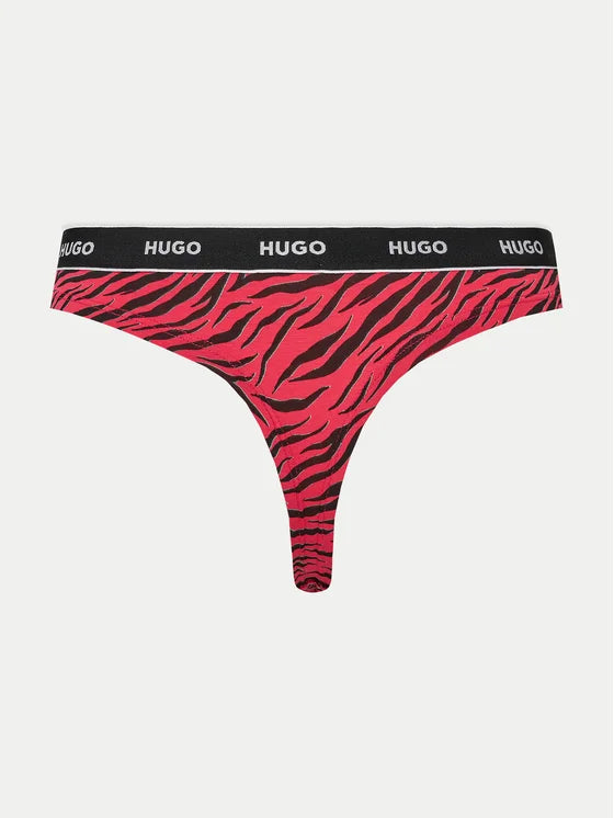 Set 3 tanga damă HUGO Triplet Thong Design, bumbac – imagine produs 4