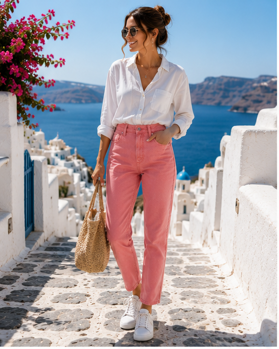 PEPE JEANS Blugi Damă Tapered High Waist Roz