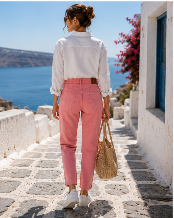 PEPE JEANS Blugi Damă Tapered High Waist Roz