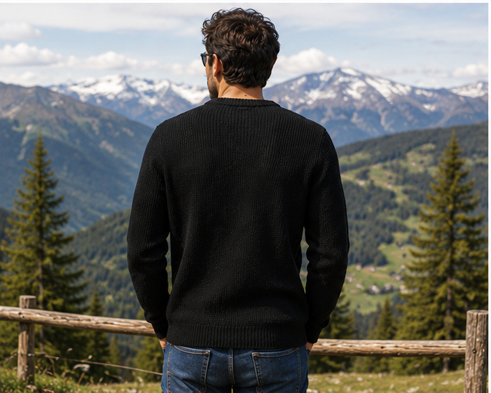 Jack & Jones JORKYLE Knit Crew Neck Pulover Bărbați Negru 6XL Original