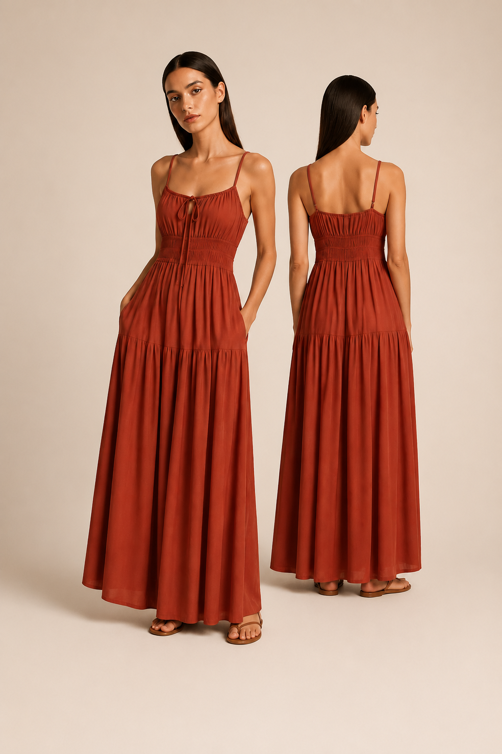 The Drop – Rochie Maxi Fluidă cu Buzunare