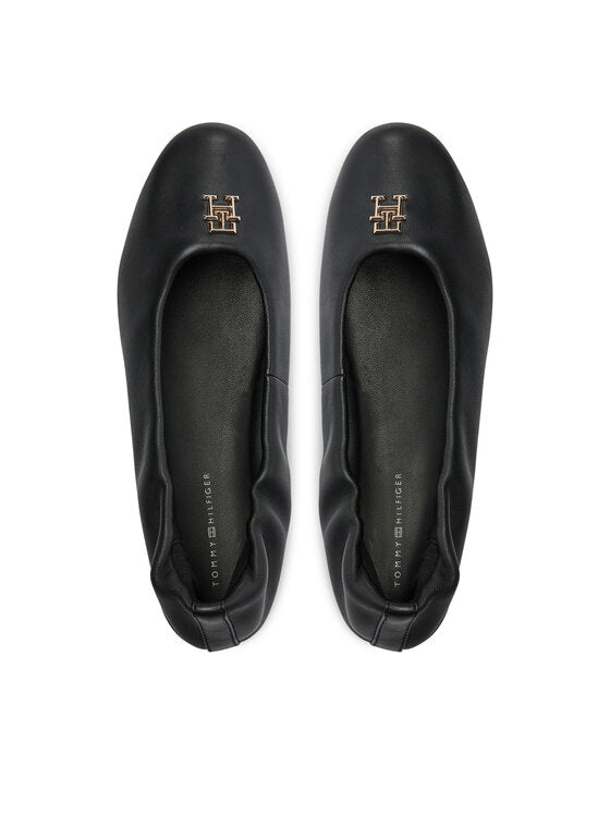 Balerini Tommy Hilfiger damă TH Elevated Elastic Ballerina din piele