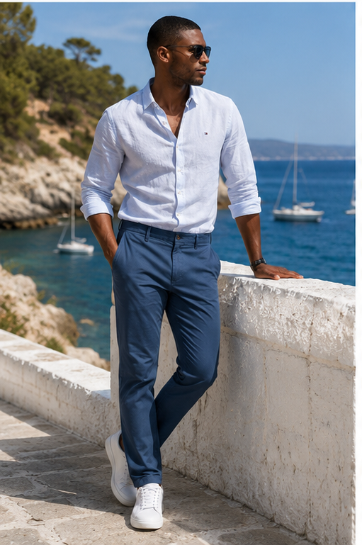 Tommy Hilfiger Chino Blend Printed Structure Desert Sky
