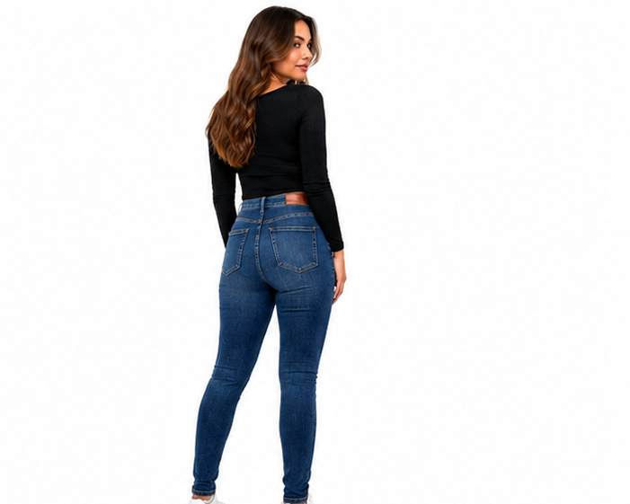 VERO MODA VMSOPHIA HR Skinny Destroy Jeans Damă Medium Blue Denim