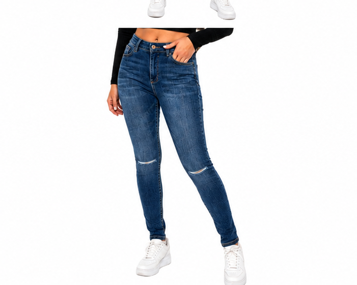 VERO MODA VMSOPHIA HR Skinny Destroy Jeans Damă Medium Blue Denim