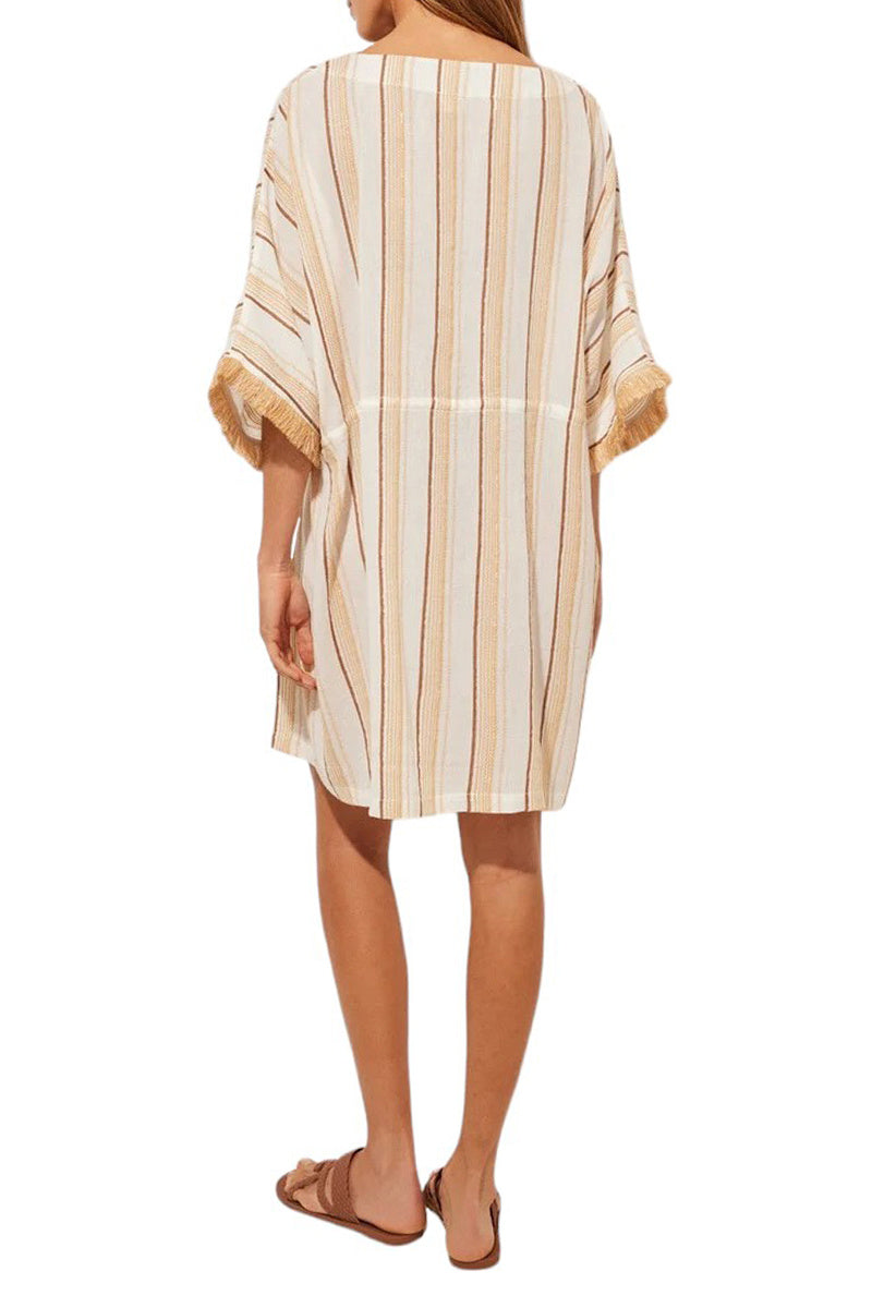 Rochie de plajă damă Women’secret Solare, crem cu dungi