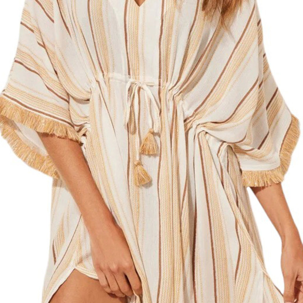 Rochie de plajă damă Women’secret Solare, crem cu dungi